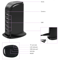 Wifi spy camera usb laadstation - 5 poorts - Tuya app - 2.4 en 5ghz wifi!